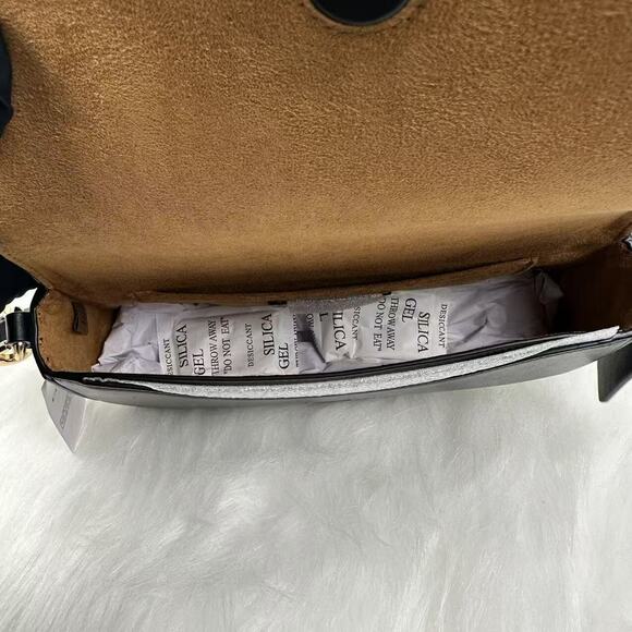 Coach Andrea Shoulder Bag In Signature Canvas CV973 Gold/Walnut/Black NWT - Picture 7 of 10